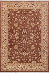 handmade Traditional Kafkaz Brown Beige Hand Knotted RECTANGLE 100% WOOL area rug 9 x 11